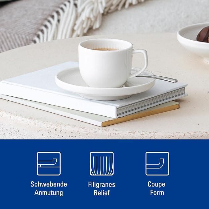 Villeroy & Boch Afina Espresso Cup Saucer, Premium Porcelain, Made in Germany - Image 7