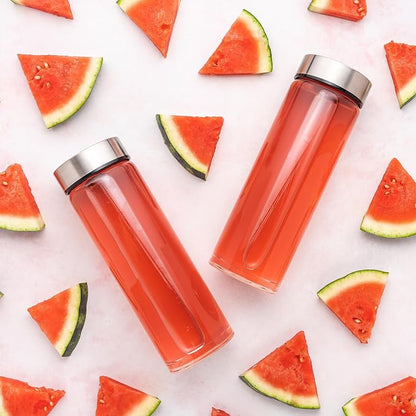 16oz Juice Bottles, Wide Mouth Glass Water Bottles & Stainless Steel Lids | - Image 7