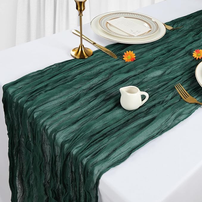 6 Pack Emerald Green Cheesecloth Table Runner 10Ft Gauze Cheese Cloth Table - Image 4