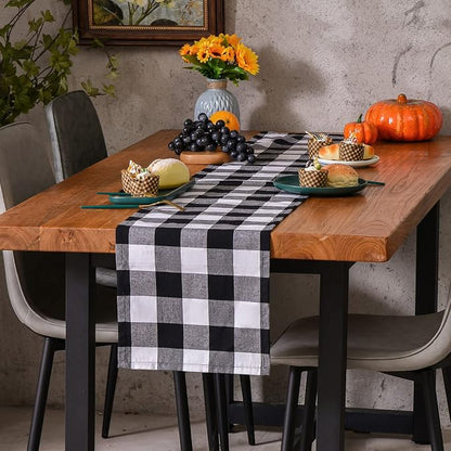 Tosewever Buffalo Check Plaid Table Runner, Cotton Polyester Blend Classic - Image 3