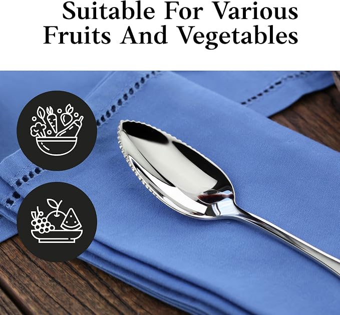 Artaste Rain 18/10 Stainless Steel Grapefruit Spoons, Serrated Edge Citrus - Image 7