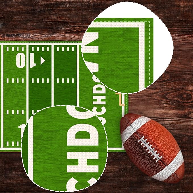 Nepnuser American Football Court Table Runner Touch Down Football Birthday - Image 3