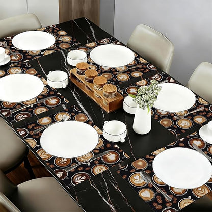 Cloth Placemats,Coffee Theme Fabric Placemats Set of 6,Washable Coffee Beans Table Mats,Decorative Place Mats for Dining Home Kitchen Holiday Party 11.8x17.7 Inch