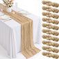 10 Pack Beige Table Runner 10FT Gauze Cheesecloth Table Runner | 21x120 Inch by Dugpit