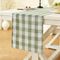 Laolitou Spring Green Checkered Table Runner, Cotton Linen Gingham Table Runners by Laolitou
