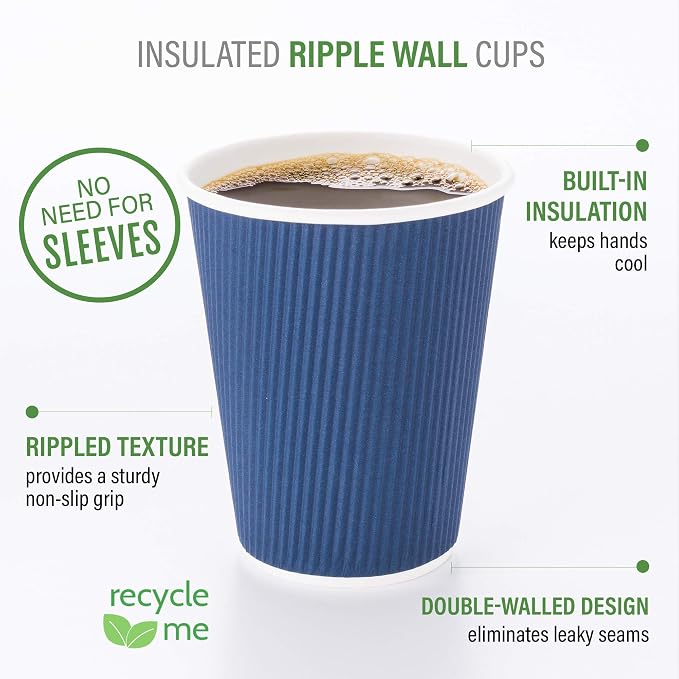 Restaurantware 8 Ounce Double Wall Disposable Coffee Cups, 500 Insulated Dark - Image 4