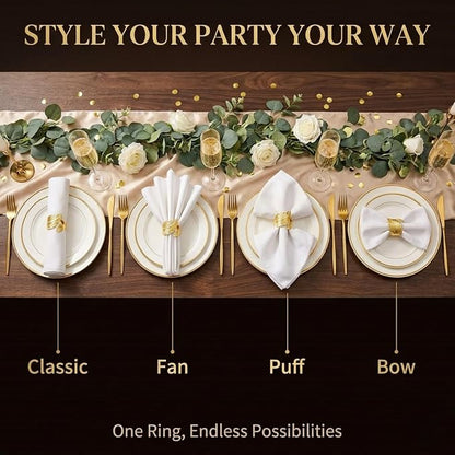 Gold Napkin Rings Set of 10 - Image 5