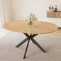 43.2"-59.1" Extendable Round Dining Table, Mid Century Modern Wooden Round Table, Leisure Oak Coffee Table,Saving Space
