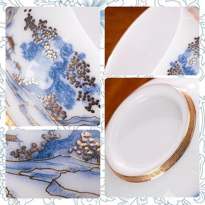 KAMMAK Ceramic Tea Cups Set of 2, 6.3 oz, Vintage Small Teacups, 748N | Hand - Image 6