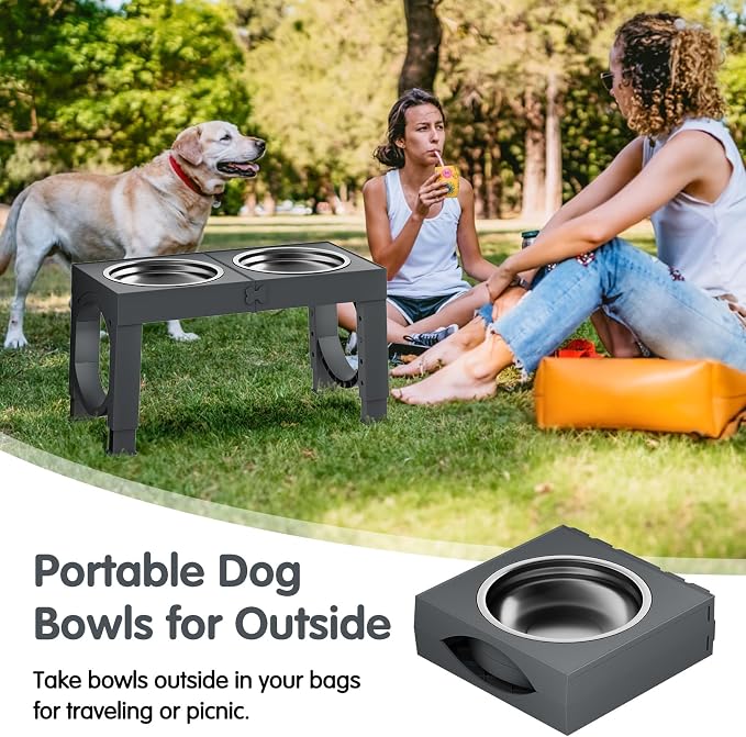 XIAZ Elevated Dog Bowls Large Breed Raised Dogs Bowl Stand Large/Medium Sized - Image 7