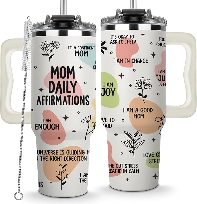 Mom Daily Affirmations Tumbler by LIERIE8888