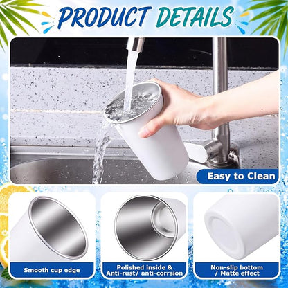 Mimorou 20 Pack 16 oz Stainless Steel Pint Cups Metal Cups Unbreakable Drinking - Image 3