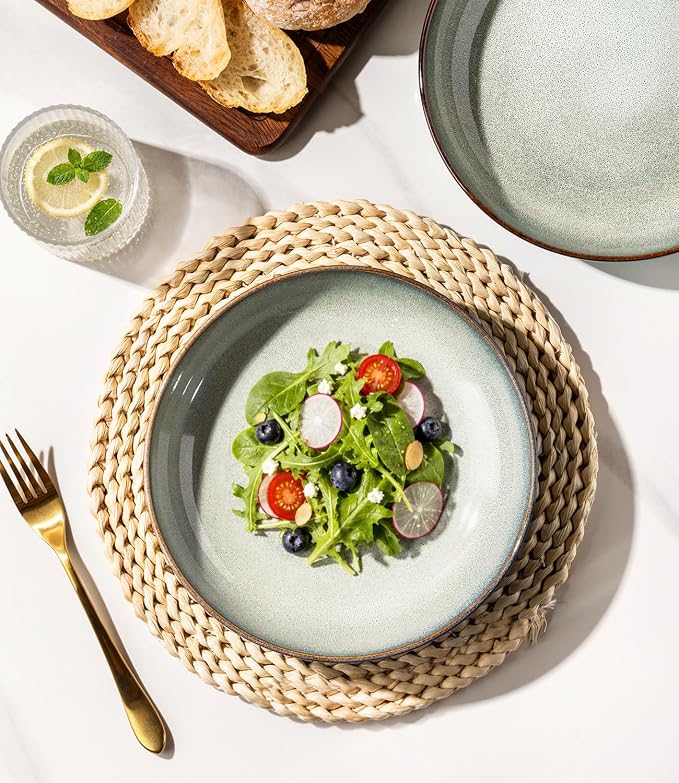 GBhome 8.5'' Ceramic Pasta Bowls, 36oz Stoneware Salad Bowls Set of 4 | - Image 4