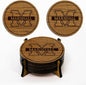LazerEdge Marshall Thundering Herd Wooden Coaster Set - Cherry Wood - Officially Licensed Product - 4-Pack