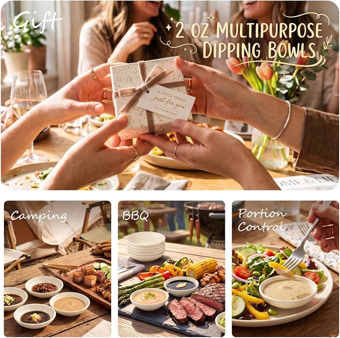 PYRMONT 2 Oz Soy Sauce Dish 8 Pcs Mini Bowls Wheat Straw Unbreakable Bowls - Image 8