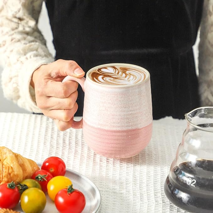 HASENSE Porcelain Coffee Mugs Set of 6, 15oz Large Ceramic Cups - Image 6