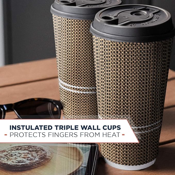 To Go Coffee Cups With Lids - 22 oz Disposable Coffee Cup With Lid. Large Togo - Image 4