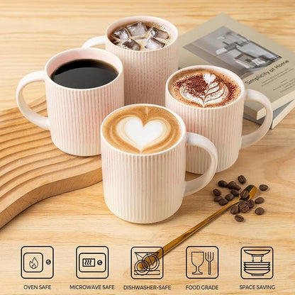 theterra Ceramic Coffee Mugs Set of 6, 14.2 oz Coffee Cups - Image 4