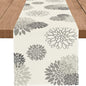 Gray Dahlia Table Runner Modern Elegant Flower Beige Table Runners Geometric by WHOMEAF