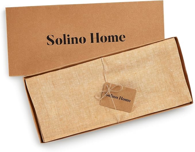 Solino Home 100% Pure Linen Table Runner Golden Nugget, Athena 14 x 90 in | - Image 5