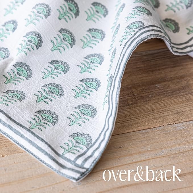 Over&Back 18x108 Hand-Blocked Printed Cotton Table Runner - Image 9