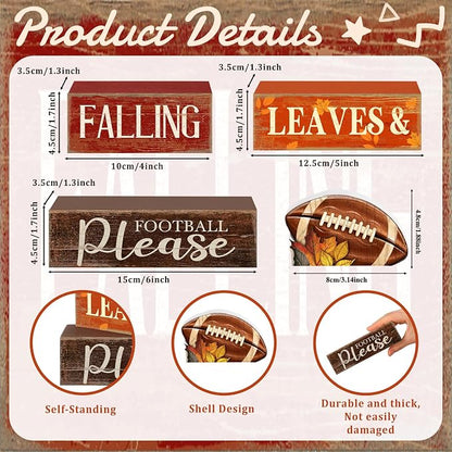Moucuny 4 Pcs Fall Football Table Decorations - Image 3
