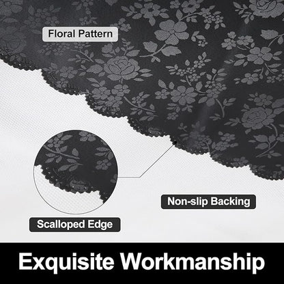 Smiry Rectangle Table Cloth, Waterproof Heavy Duty Vinyl Tablecloths, Wipeable Washable Table Cover for Kitchen and Dining Room (Black, 70" X 90")