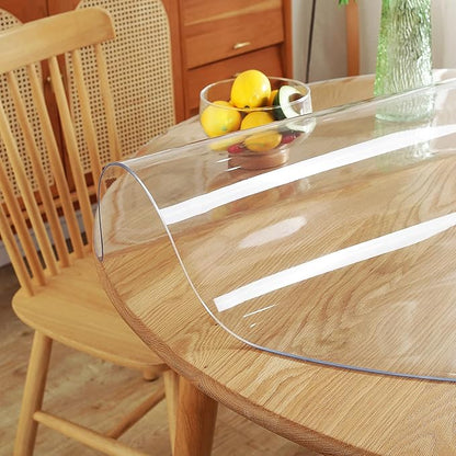 Warmstar Clear Table Protector 2mm Thick, Dia.60Inch Round Clear Table Cover Protector, Plastic Table Cover, Clear Desk Mat Desk Pad, Desk Protector Mat for Coffee Table, Writing Desk, Dining Room
