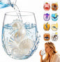 White Seahorse 3D Ocean Glass, Handcrafted Artistic Wine Tumbler | Unique by Unknown