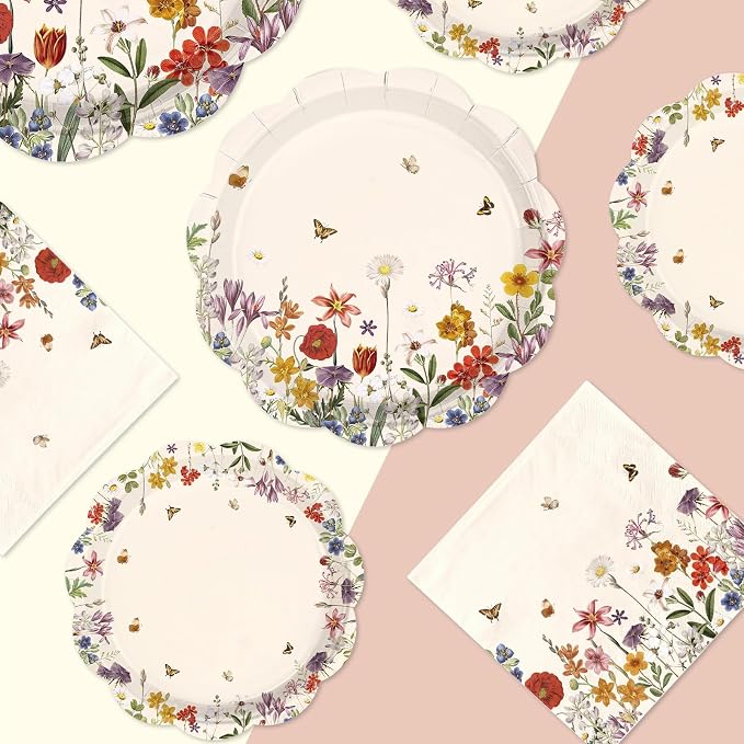 250Pcs Vintage Wildflower Party Supplies - Image 2