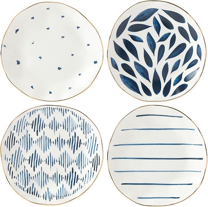 Lenox Blue Bay 4-Piece Tidbit Plates, Dessert Plate Set by Lenox