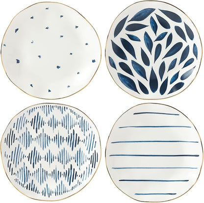 Lenox Blue Bay 4-Piece Tidbit Plates, Dessert Plate Set by Lenox