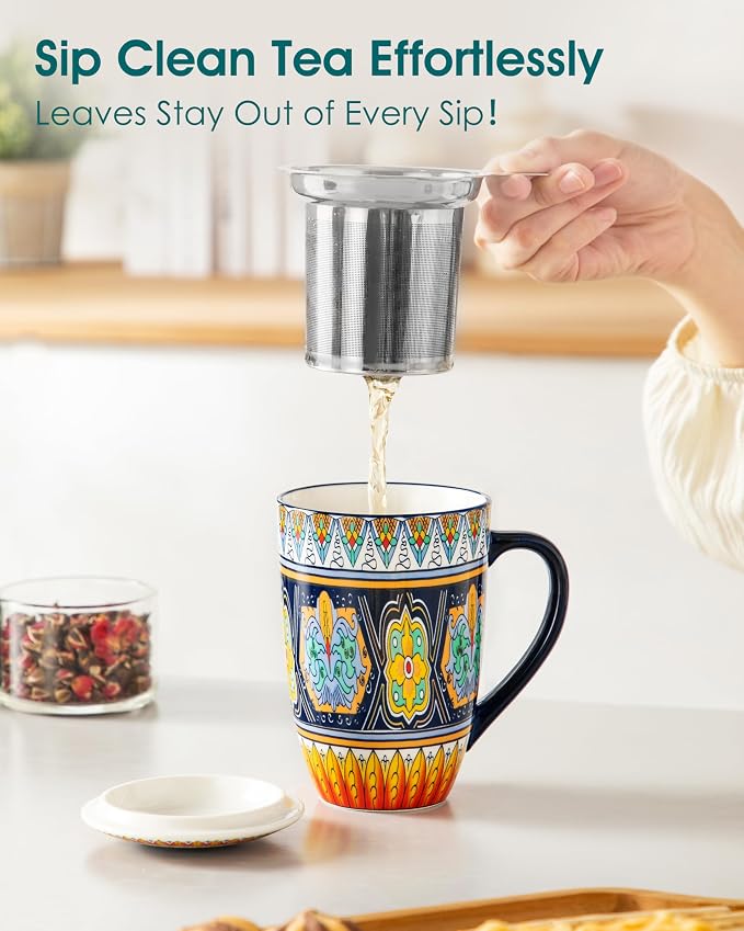 vancasso 18 Oz Tea Infuser Mug - Image 5