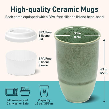 NOVA CERAMICS Travel Mug – Travel Coffee Tumbler – On the Go Coffee Mug – - Image 3