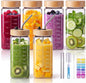 16 oz Square Glass Juice Bottles by HomArtist