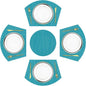 SHACOS Large Size Wedge Placemats with Centerpiece Set of 5, PVC Woven Vinyl Place Mats for Round Table Washable Indoor Outdoor Table Placemats, Blue
