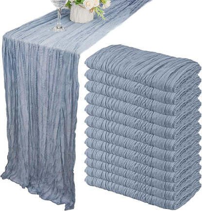 12 Pack 13Ft Cheesecloth Boho Gauze Table Runner by Fivenl