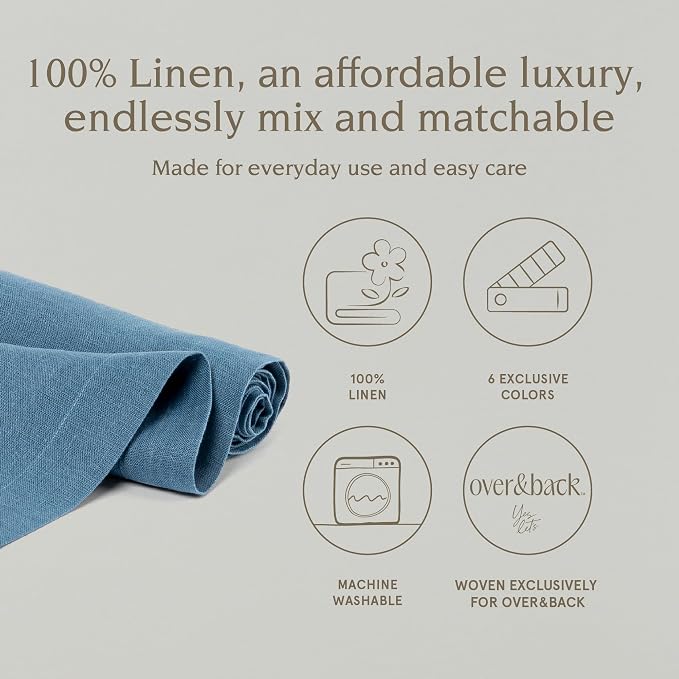 Over&Back 18x90 Washed 100% Linen Table Runner - Image 2