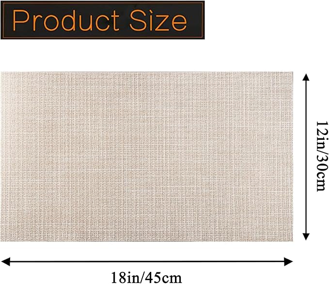 PIGCHCY Beige Placemats Set of 6 Vinyl PVC Durable Place Mats - Image 2