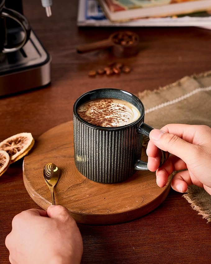 famiware Coffee Mug Set for 6, Star 12 oz Catering Mugs Cup Set - Image 5
