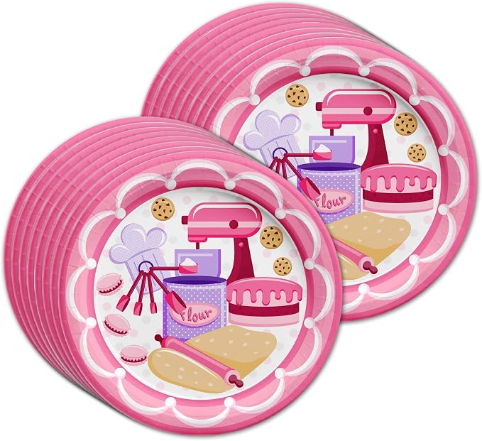 Little Baker Birthday Party Supplies Set Plates Napkins Cups Tableware Kit - Image 2