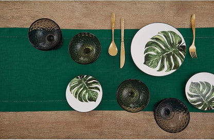 Solino Home 100% Pure Linen Table Runner Rainforest Hemstitch, 14 x 36 in | - Image 4