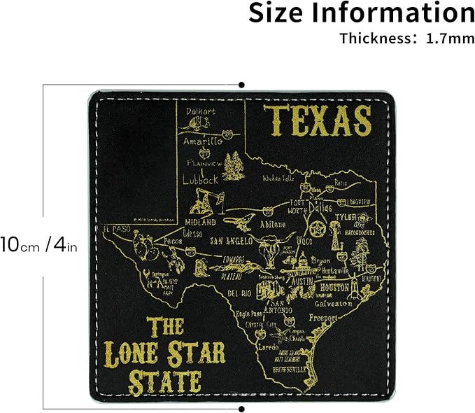 Marble Coasters Square Leather Drinks Coaster Set - Image 4