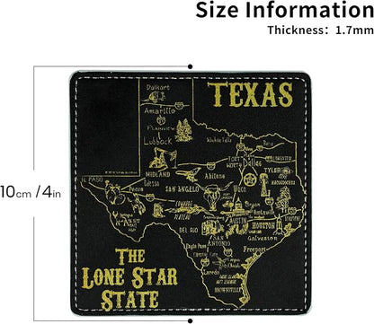 Marble Coasters Square Leather Drinks Coaster Set - Image 4