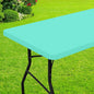 Smiry Rectangle Picnic Table Cloth, Waterproof Elastic Fitted Tablecloths for 6 Foot Tables, Washable Polyester Table Cover for Camping, Indoor and Outdoor (Aqua, 30"x72")