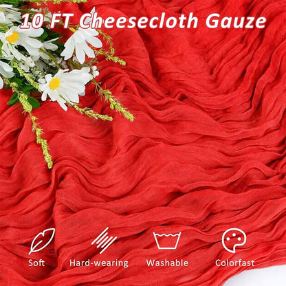 Cheesecloth Table Runner, 120 Inch 10 FT, 35x120 Inches Boho Rustic Cheesecloth - Image 2
