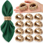 LemonRoad 12 Pcs Wedding Woven Napkin Rings Farmhouse Rustic Boho Napkins Ring by Unknown