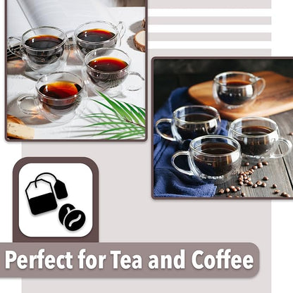 BTaT- Double Walled Glass Coffee Mugs, 9 oz, Glass Coffee Cups - Image 7