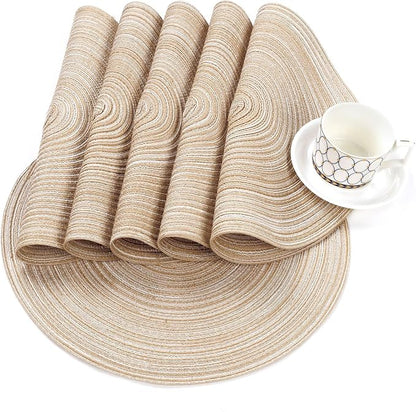 SHACOS Round Braided Placemats Set of 4 Washable Place Mats - Image 9