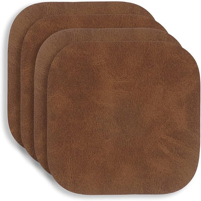 KAF Home Santiago Set Of 4 Faux Leather Coasters by KAFHome